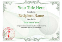 Free Volleyball Certificate Templates – Add Printable Badges & Medals inside Volleyball Certificate Template Free