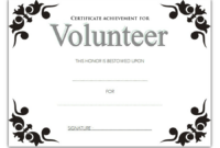 Free Volunteer Certificate Of Achievement Template 1 In 2020 inside Volunteer Award Certificate Template