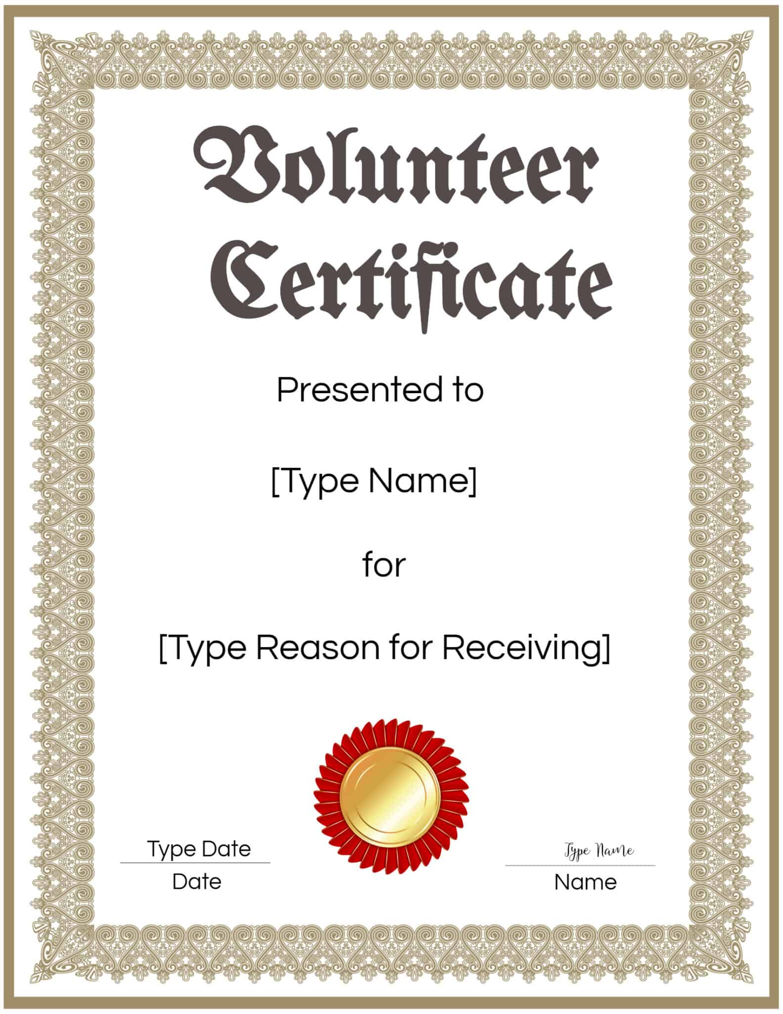 Free Volunteer Certificate Template | Many Designs Are Available with Volunteer Certificate Template