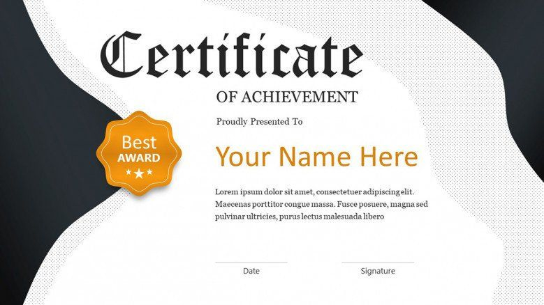 Fresh Powerpoint Award Certificate Template | Powerpoint Template Free inside New Award Certificate Template Powerpoint