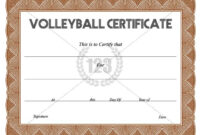 Get Free Volleyball Certificate Templates -123Certificate Templates with Volleyball Certificate Template Free