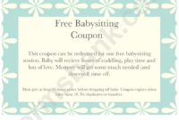 Gift Certificate For Babysitting Templates / Free 19 Sample Printable pertaining to Awesome Free Printable Babysitting Gift Certificate