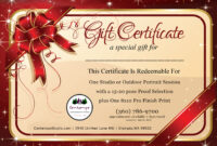 Gift Certificate For Photography,Portrait Session,Photo Print intended for Photography Session Gift Certificate