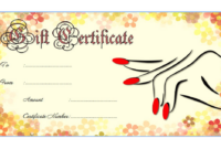 Gift Certificate Pedicure Template Word - Gift Certificate Pedicure within Marriage Certificate Template Word 7 Designs