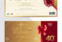 Gift Certificate, Voucher, Gift Card Or Cash Coupon Template In Stock throughout Holiday Gift Certificate Template Free 7 Designs