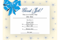 Good Job Certificate Printable Certificate intended for Free Great Work Certificate Template