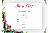 Good Job Certificate Template Download Printable Pdf | Templateroller inside Good Job Certificate Template Free