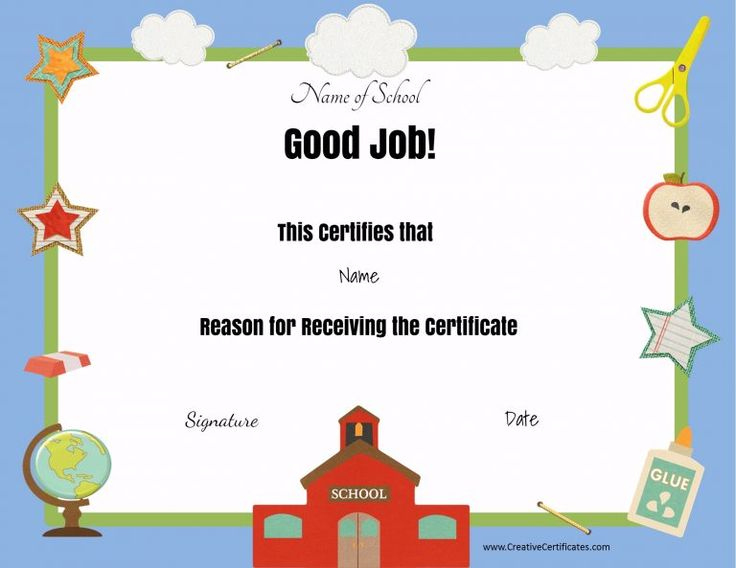 Good Job | School Certificates, School Award Certificates, School Awards in Good Job Certificate Template Free