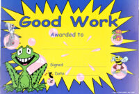 Good Work Certificate for Good Job Certificate Template