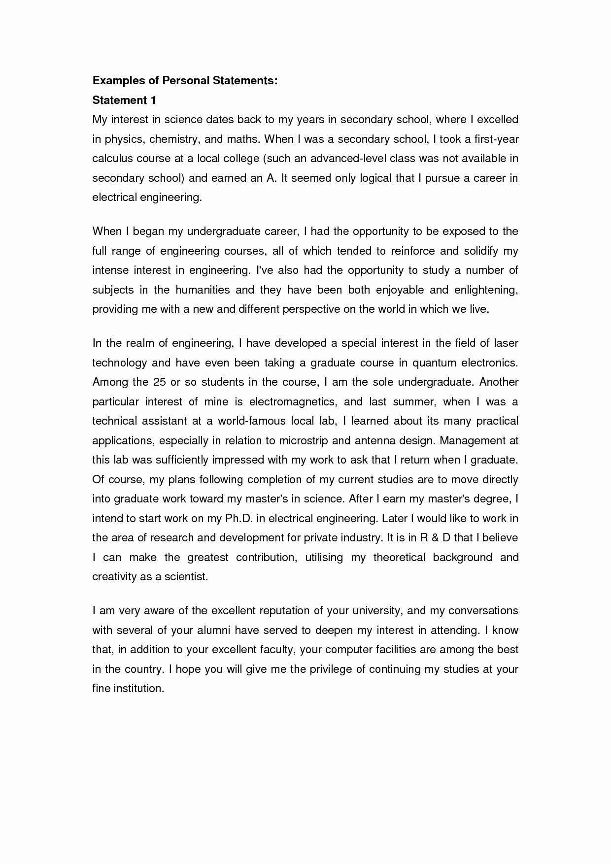 Graduate School Personal Statement Examples | Personal Statement for Graduate School Personal Statement Template