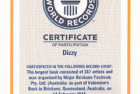 Guinness World Records | Blog -- Dizzy Comedy Hypnotist pertaining to Fresh Guinness World Record Certificate Template
