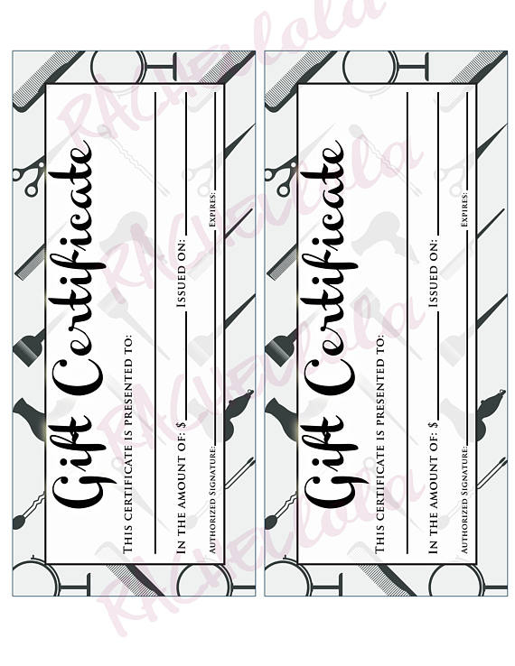 Hair Salon Printable Gift Certificate Template, Spring Stylist with Free Printable Hair Salon Gift Certificate Template