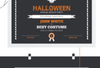 Halloween Best Costume Award Certificate Template regarding Halloween Certificate Template