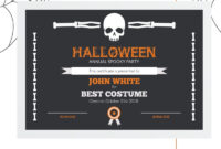 Halloween Best Costume Award Certificate Template with Halloween Costume Certificate Template