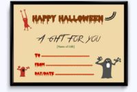 Halloween Gift Certificate Brown Themed - Word Layouts within New Halloween Gift Certificate Template Free