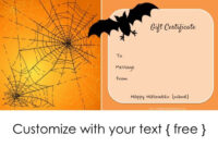 Halloween Gift Certificates | Gift Certificate Template, Gift pertaining to New Halloween Gift Certificate Template Free