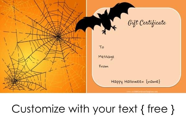 Halloween Gift Certificates in Simple Halloween Certificate Template