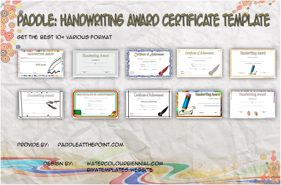 Handwriting Award Certificate Printable (10+ Template Ideas) intended for Writing Competition Certificate Templates