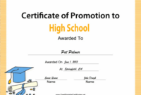High School Promotion Certificate Printable Certificate within Grade Promotion Certificate Template Printable