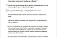 House Cleaning Service Agreement Template | Pdf Template in Simple Janitorial Service Contract Template