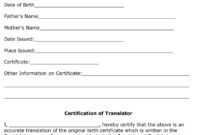 How To Translate A Mexican Birth Certificate To English Within Birth intended for Birth Certificate Translation Template Uscis