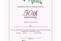 How To Word Your Vows For A 50Th Anniversary Vow Renewal | 50Th inside Marriage Certificate Template Word 7 Designs