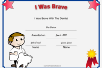 I Was Brave At The Dentist Printable Certificate | Pediatric Dental throughout Fascinating Bravery Certificate Templates