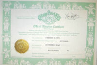 Image Result For Cabbage Patch Birth Certificate Template | Birth throughout Baby Doll Birth Certificate Template