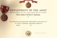 Images Database - Orders &amp;amp; Medals Society Of America for Army Good Conduct Medal Certificate Template