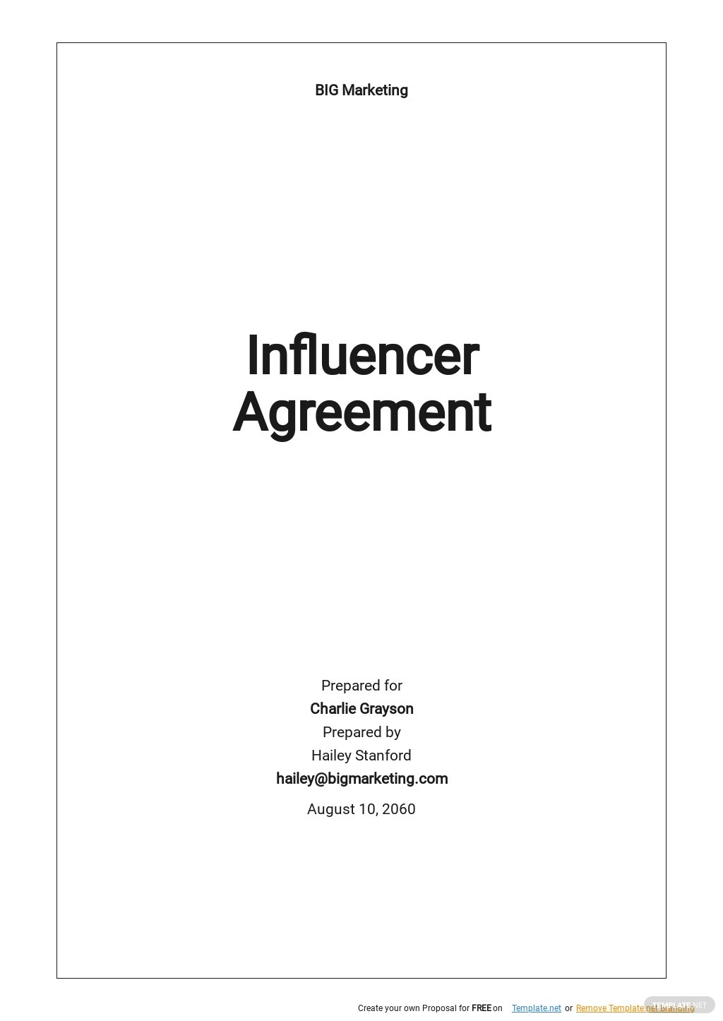 Influencer Marketing Agreement Template - Google Docs, Word, Apple for Influencer Agreement Contract Template