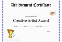 Inspirational Award Certificate Template Free Best Of Template With throughout Awesome Art Award Certificate Template