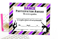 Instant Download Dance Team Certificate Dance Award intended for Ballet Certificate Templates