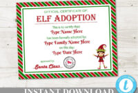 Instant Download Editable Girl Elf Adoption Certificate/ Add | Etsy inside Elf Adoption Certificate Free Printable
