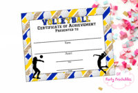 Instant Download Volleyball Certificate Volleyball | Etsy in Simple Volleyball Mvp Certificate Templates