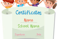 International Kids In Certificate Template 696035 Vector Art At Vecteezy for Children\'S Certificate Template