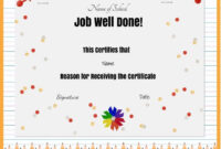 Job Well Done | School Certificates, Awards Certificates Template for Awesome Well Done Certificate Template