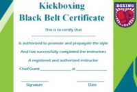 Kickboxing Certificate Templates For Instructors &amp;amp; Students (11 regarding New Boxing Certificate Template