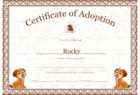 Kitten Adoption Certificate With Regard To Service Dog Certificate in Fresh Adoption Certificate Template