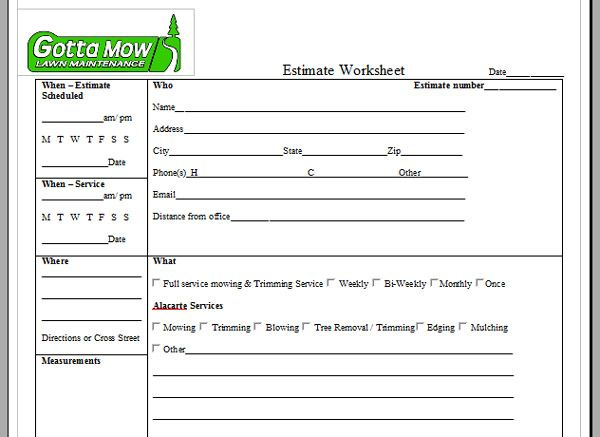 Lawn Care Service Quote Template | Lawn Care Business, Lawn Maintenance in Awesome Tree Trimming Contract Template