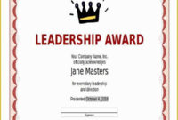 Leadership Award Certificate Template Free Of Printable Award in Student Leadership Certificate Template