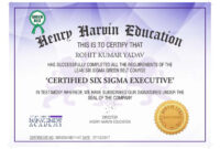 Lean Six Sigma Green Belt Certificationhenry Harvin Education. To pertaining to Green Belt Certificate Template