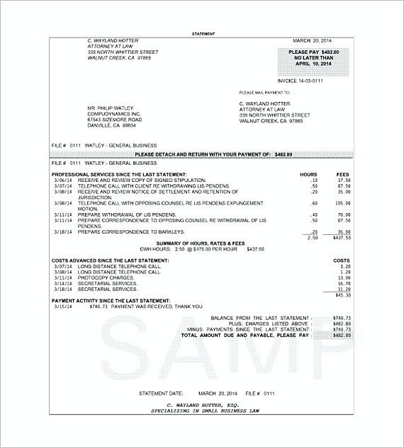 Legal Form Invoice , Attorney Invoice Template , What To Know About throughout Statement Of Services Rendered Template