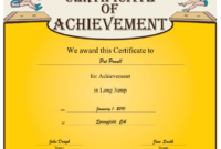 Long Jump Printable Certificate for Track And Field Certificate Templates Free