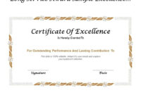 Long Service Award Sample Excellence Certificate | Templates Within pertaining to New Award Of Excellence Certificate Template