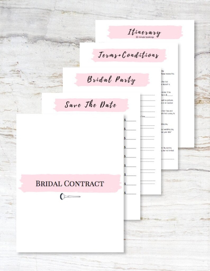 Makeup Artist Bridal Agreement Contract Template Digital | Etsy within Wedding Makeup Contract Template