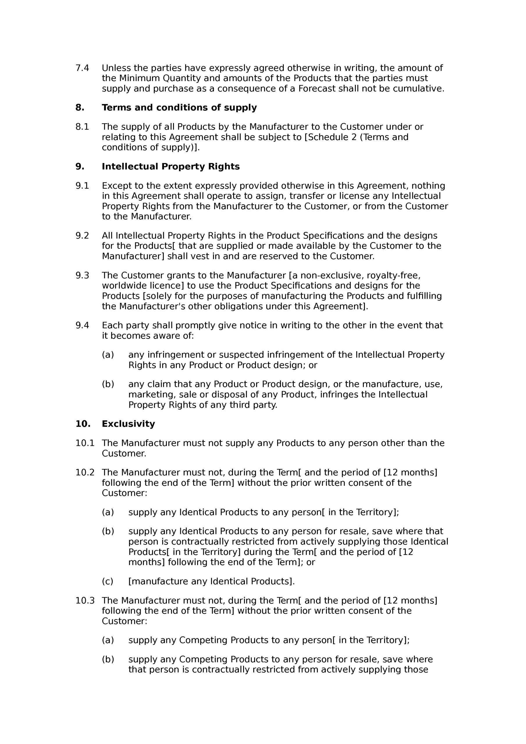 Manufacturing Agreement (Standard) - Docular with regard to Contract Manufacturing Agreement Template
