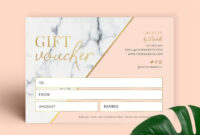 Marble & Gold Gift Voucher Template Editable Salon Gift Card | Etsy with regard to Salon Gift Certificate