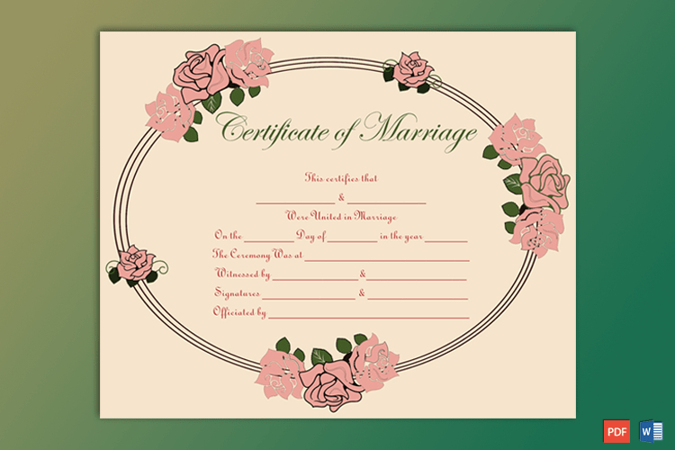 Marriage Certificate Template (150+ Creative Designs For Word) inside Awesome Best Wife Certificate Template