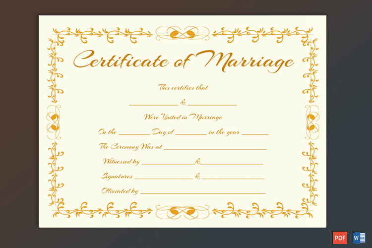 Marriage Certificate Template (Editable In Doc) | Marriage Certificate with Marriage Certificate Editable Template