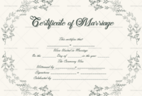 Marriage Certificate Template (Silver, #1899) – Doc Formats | Marriage inside Marriage Certificate Editable Template